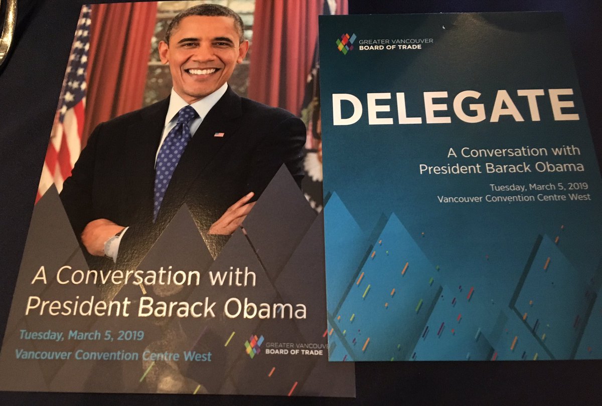 Woohoo! 🥳  🎉 It’s official … Not only am I having dinner with fellow University of Chicago alum (and former US President! 😉), <a href="/BarackObama/">Barack Obama</a>, I’m also an official delegate! 😊 #ObamaInVancouver