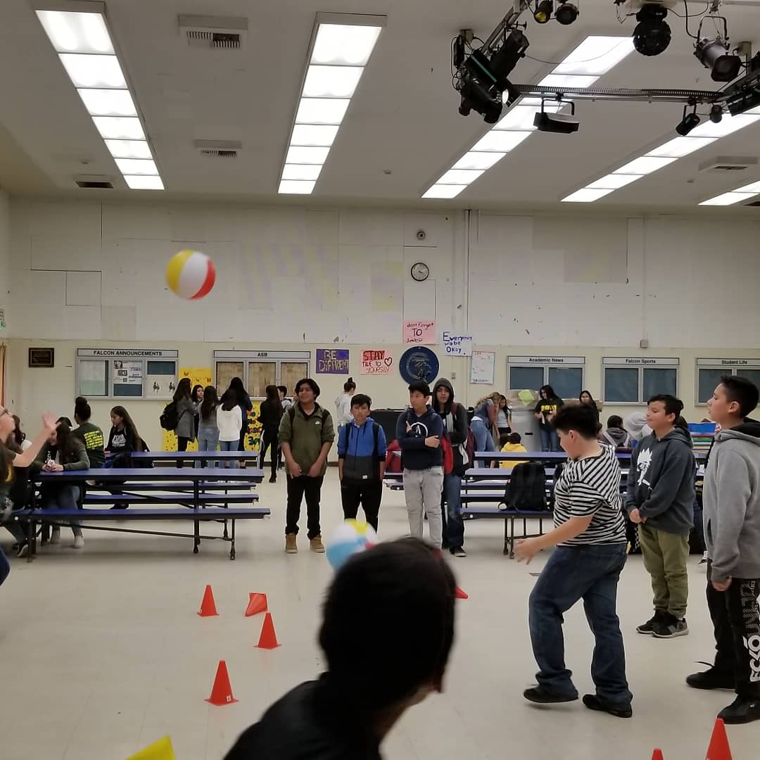 CMSWEBCrew's tweet photo. 130 7th graders had ZERO tardies and ZERO referrals third qtr!! So we threw them a party! Go Falcons! #7thgradeparty @CMSFalcons_  @ColtonJUSD https://t.co/kQIUJ55IQn