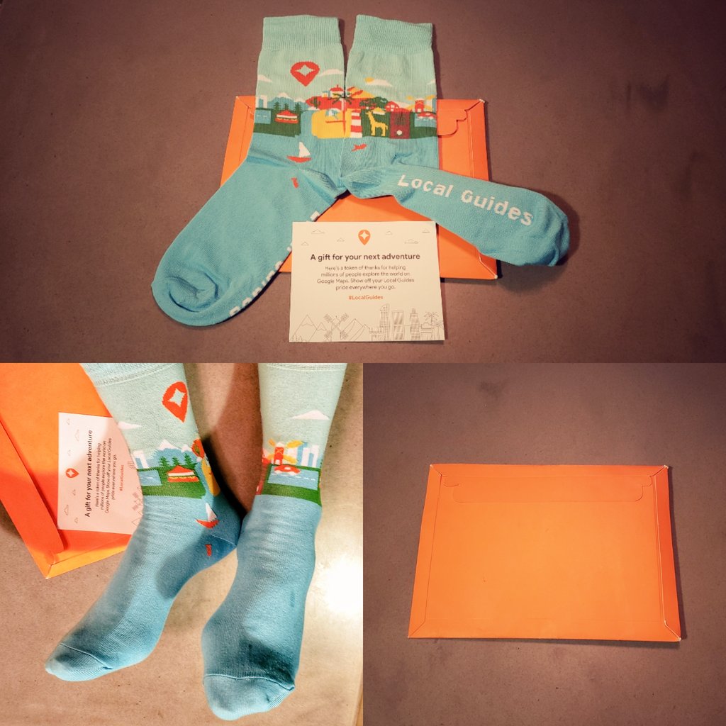 H2OSapien's tweet photo. They're here... they're HERE...my big AWARD!  Thanks for the #GoogleSocks, #LocalGuides! 💖 ya! https://t.co/ra5WyBmShK