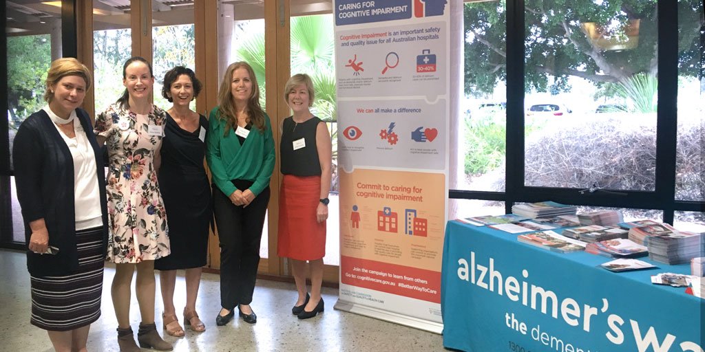 ACSQHC's tweet photo. Our Principal Advisor, Cognitive Impairment Anne Cumming is presenting at Alzheimer's WA Acute Care #Dementia Symposium today on #CognitiveImpairment and the #NSQHS Standards. The symposium theme is Enhancing Dementia Practice in Hospitals. #BetterWayToCare @alzheimerswa https://t.co/UK3qcmOcF3