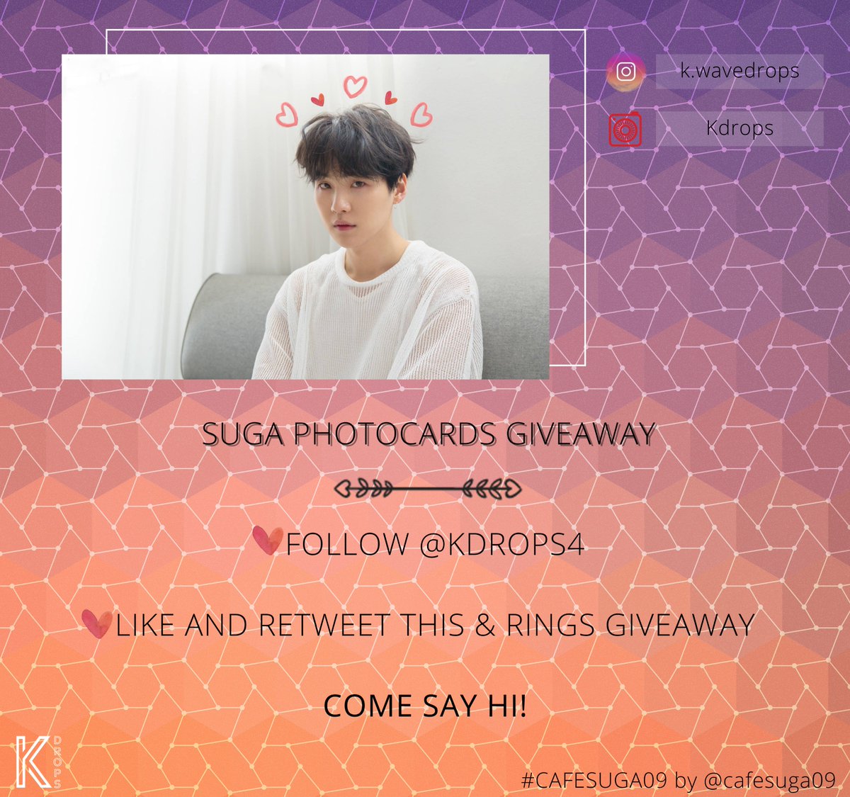 kdrops4's tweet photo. 2nd time! Will be giving out photocards at #CAFESUGA09 (by @CafeSuga09 :3)

To get the cards:
🎉 Follow meeeee
📌 Like &amp; RT pinned tweet

See y'all on the 10th March! 🔮 https://t.co/abzFlQRCsI