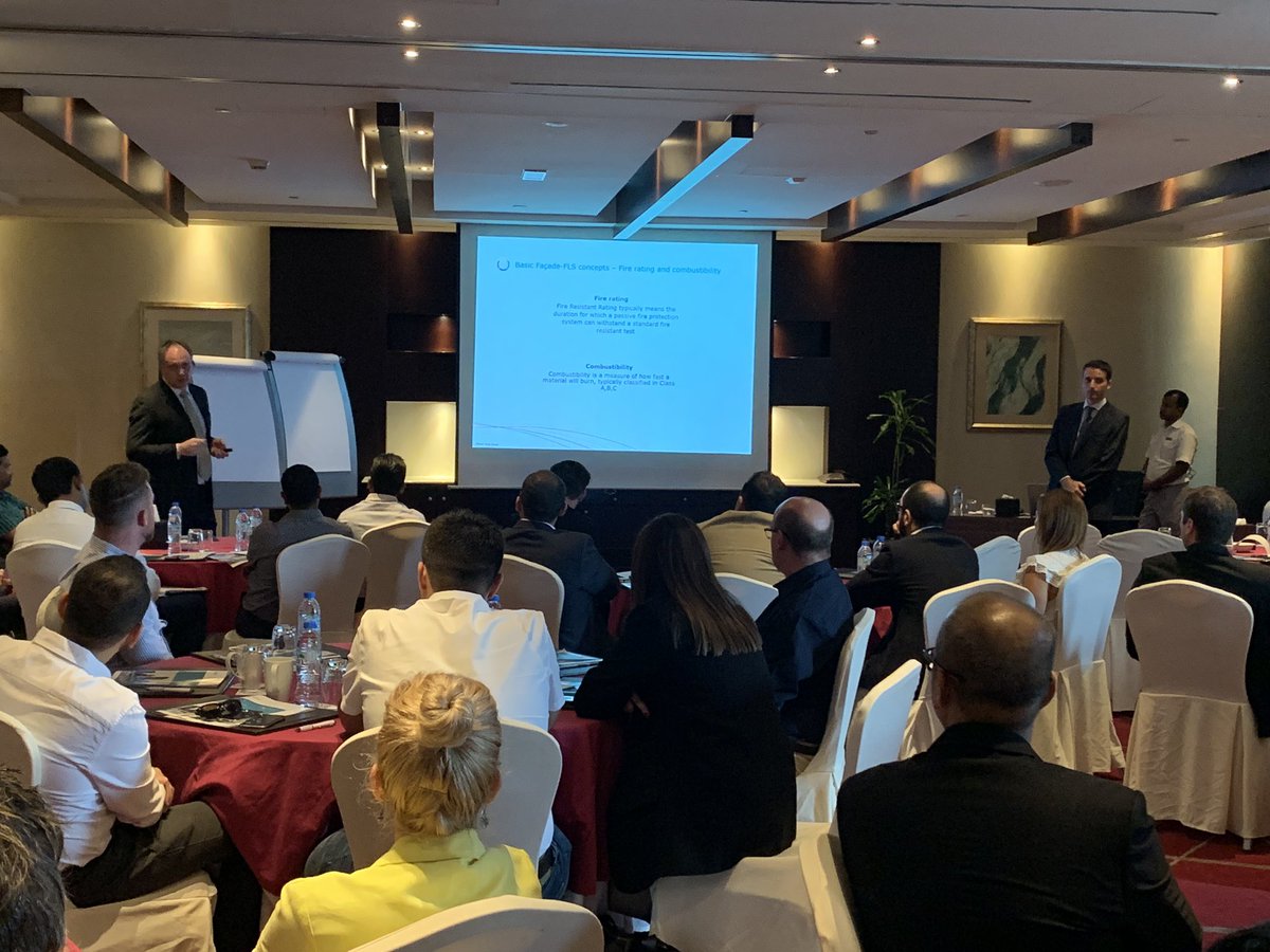 AESG_Limited's tweet image. Happening now: AESG’s experts presenting on the implementation of the new fire code in facades. #firesafety #firecodes #uae #facade #facadedesign #builtenvironment