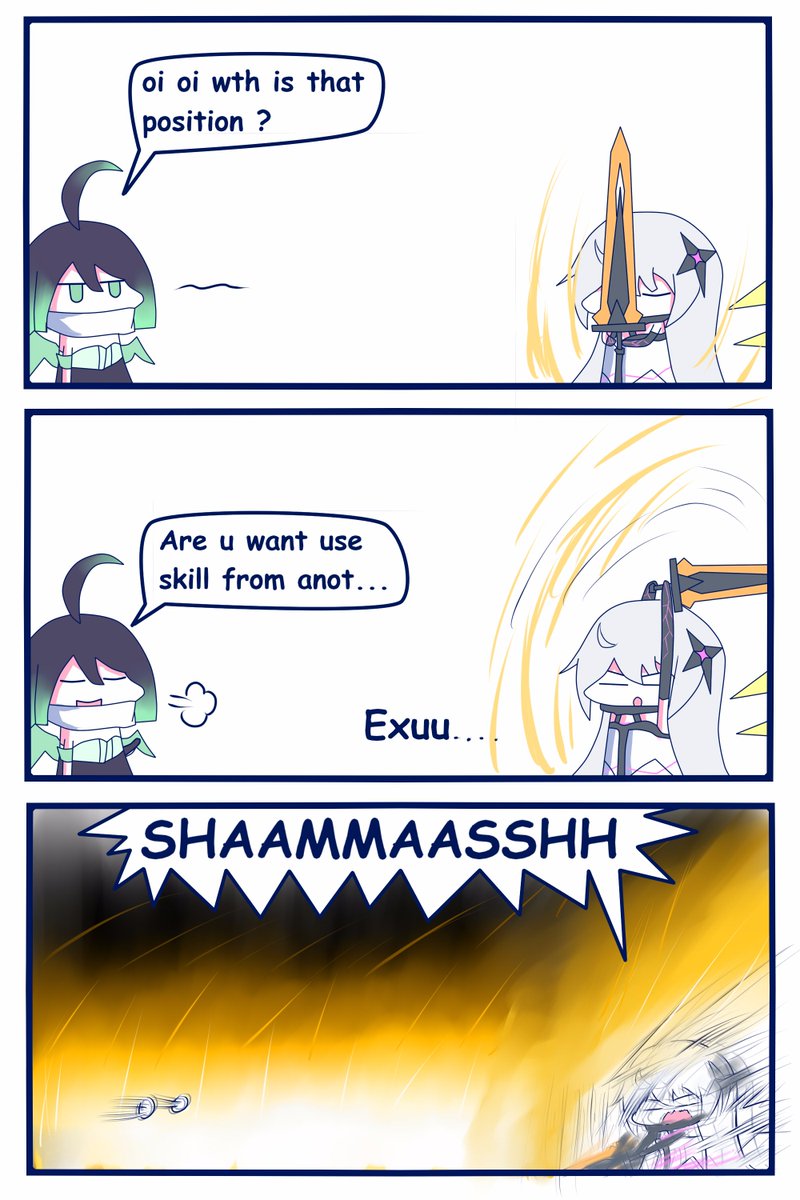 i no have key of void or aria, and i just use shamas gun, but every time i use that skill be like.....?

fgo parody
#honkaiimpact3rd #崩壊3rd 