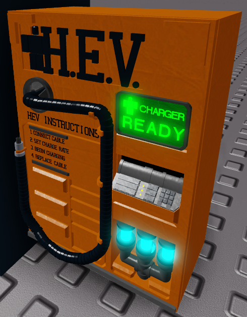 Tinnytiny123's tweet photo. #Roblox #RobloxDev Am back, Here's an H.E.V. charging station from HalfLife Converted into arguably more poly than what's in the game. https://t.co/jLCNDt006u