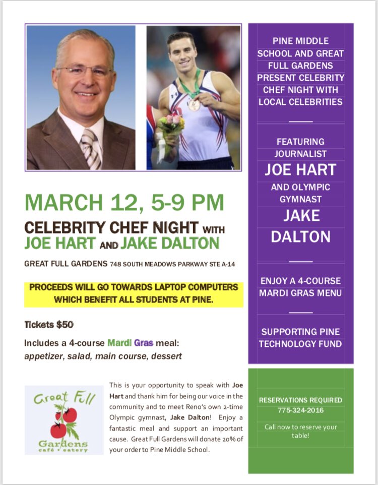 Please share this event 🥗. We are excited our powerhouse PTO coordinated a celebrity dinner for Pine Middle School and 21st Century Learning! Our kids need more computers. Join us ✅ #kids #technology #March 12th mark your calendar 🗓