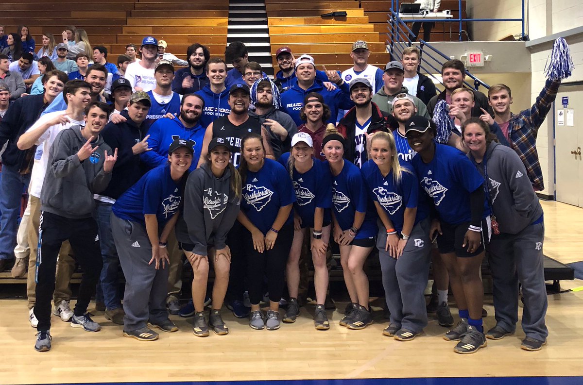 We had a great time tonight making history at @BlueHoseHoops’s first ever home playoff game! Good win tonight boys and we can’t wait to keep cheering y’all on! #ScoHose #TakeTheStairs