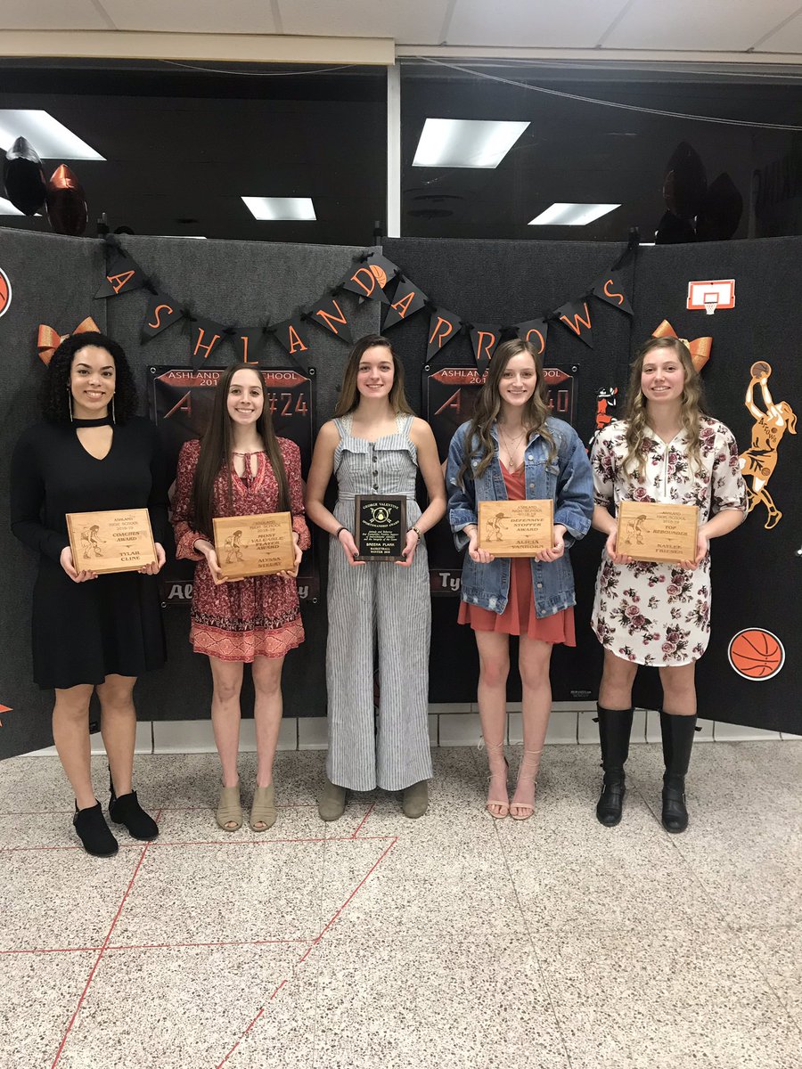 AHSgirlsbasket2's tweet photo. Congratulations to our 5 big award winners! 

Kaylee Friesen- Top Rebounder award
@alicia_vanhorn7 - Defensive Stopper award 
@BreenaPlank - George Valentine Sportsmanship award
Tylah Cline- Coaches award
@alyssa_steury - Most Valuable Player award https://t.co/GNH4YatzxA