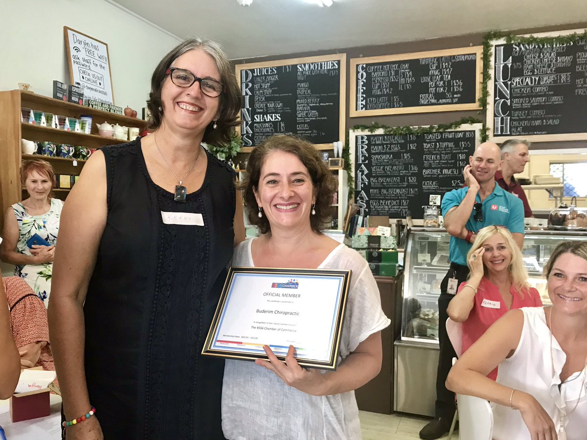 4556Chamber's tweet photo. Welcome to our new members who were presented with their certificates today by the Chamber’s membership manager Kerry.  #LocalBusinessNetwork #SunshineCoast #FocusCharteredAccountants #DarjenCafe #BuderimChiropractic #QLDsmallbiz #business https://t.co/tMLy2kbuX3
