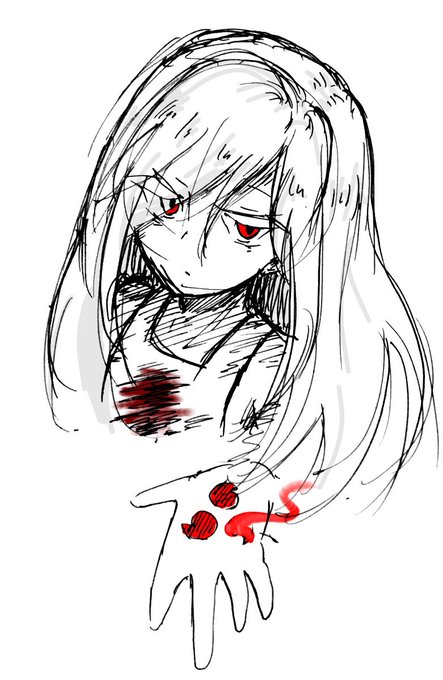 白髪赤目のtwitterイラスト検索結果