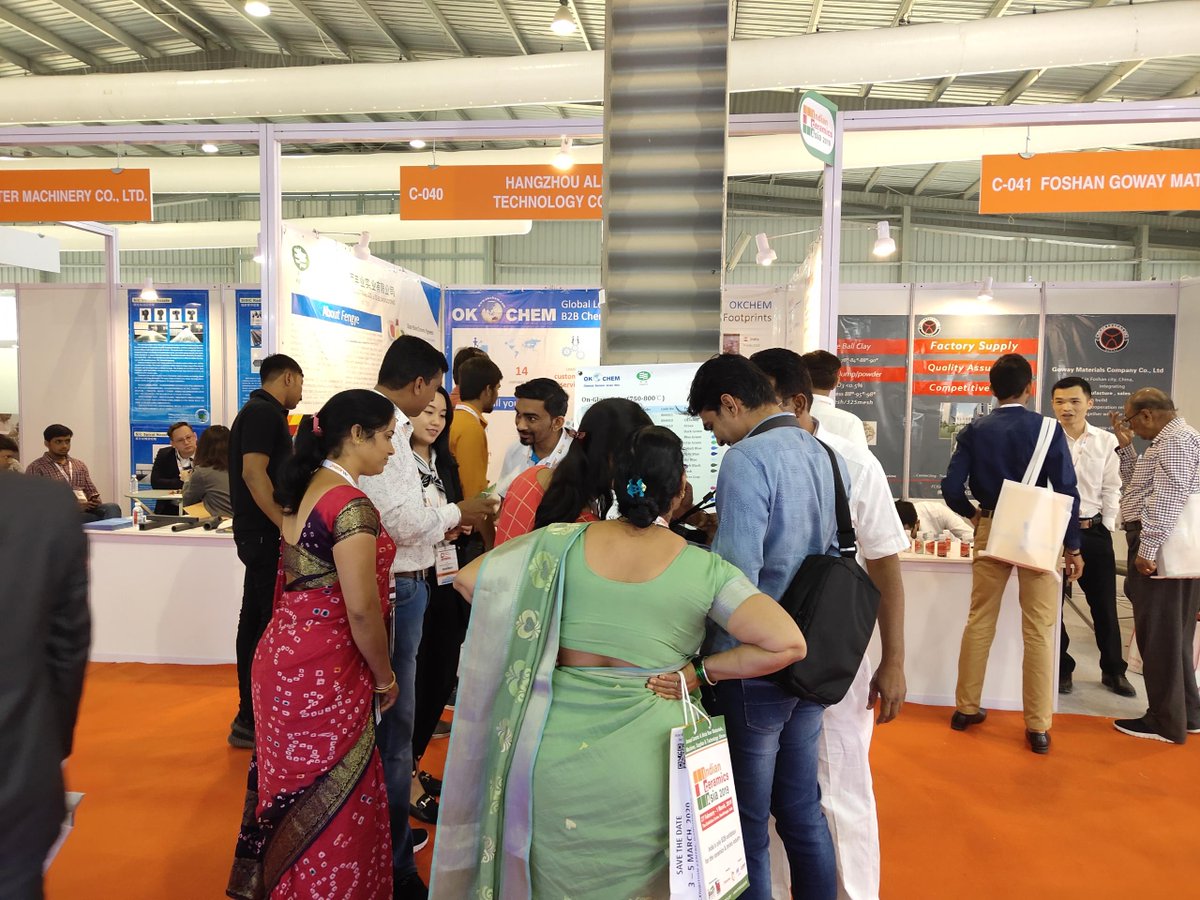 okchemcom's tweet image. Indian Ceramics is successfully completed last Friday in #Gandhinagar. #OKCHEM enjoyed this exhibition very much, as well as our Co-exhibition Partner Chinese supplier Chaozhou #Fengye Industry. We were honored to be part of this event, looking forward to coming here again!