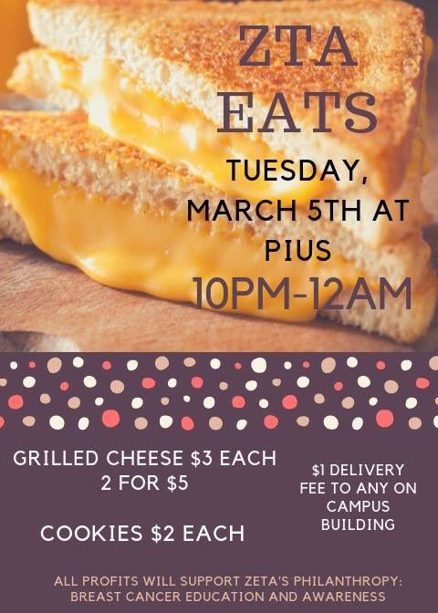 Stop by Pius tonight for a midterms snack or get it delivered wherever you are on campus!😋