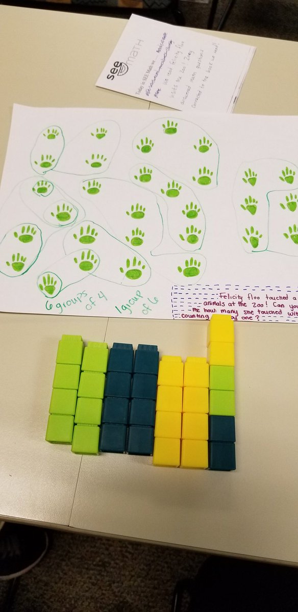 Stefani15732870's tweet photo. Read Felicity Floo Visits the Zoo in @UTSA_SEE_MATH! We grouped goopy green hands and answered word problems!#UTSABlockb901 https://t.co/5RrS8RALeL