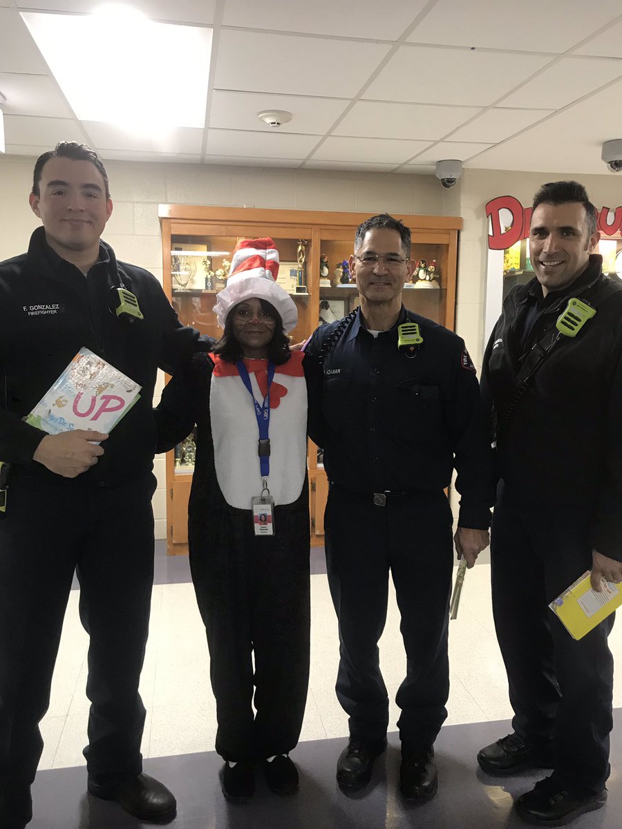 Thanks, Arlington firefighters from Fire Station #4 for participating in our Dr. Seuss celebration!