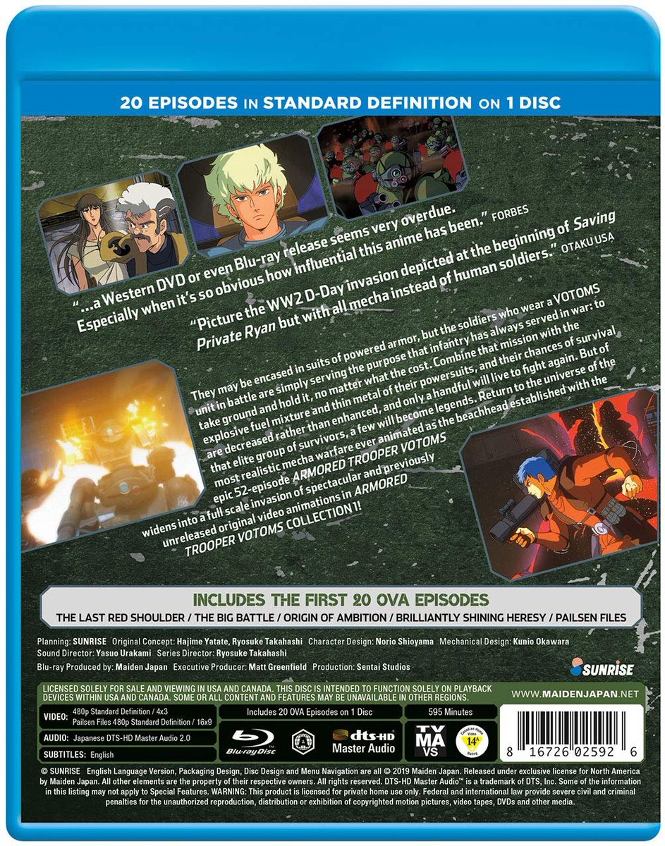Wtk On Twitter Maiden Japan Armored Trooper Votoms Ova Collection 1 Sd Blu Ray Finalized Cover Art Disc Art Back Cover