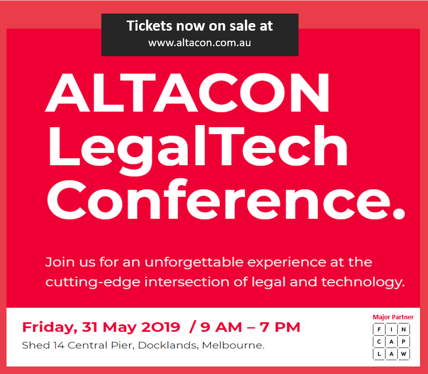 Tickets for ALTACON are now on sale and we’d love to see you there! Tickets are strictly limited and we expect them to go fast, so snap-up your ticket now. #ALTACON #LegalTech <a href="/FincapLaw/">Fincap Law</a> <a href="/Barolsky/">Joel Barolsky</a> <a href="/LawLancerLegal/">LawLancer</a> <a href="/thedocyard_co/">thedocyard</a> ow.ly/GSSc30nW4dV