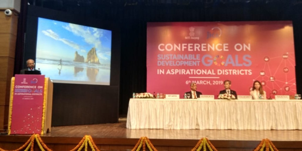 NITIAayog's tweet photo. #NITIAayog hosts conference on #SDGs in the #AspirationalDistricts of India. 

Deliberations will feature best practices by best performing states in key themes  of #SDGIndiaIndex like health, education &amp; water resources &amp; also felicitate top districts during Nov'18-Jan'19. https://t.co/EC1gMDI2WD