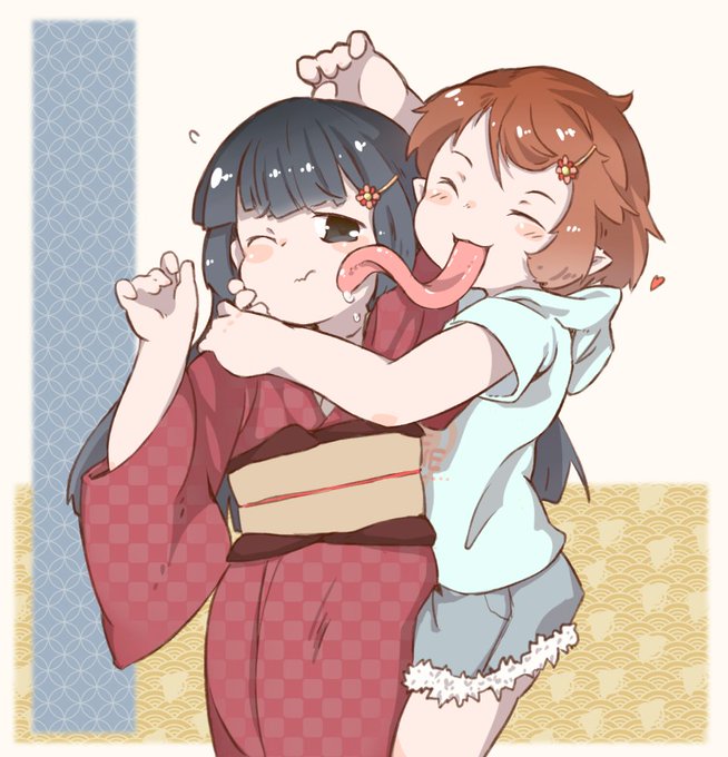 実家に住んでる座敷童と垢舐めの百合っぷる 