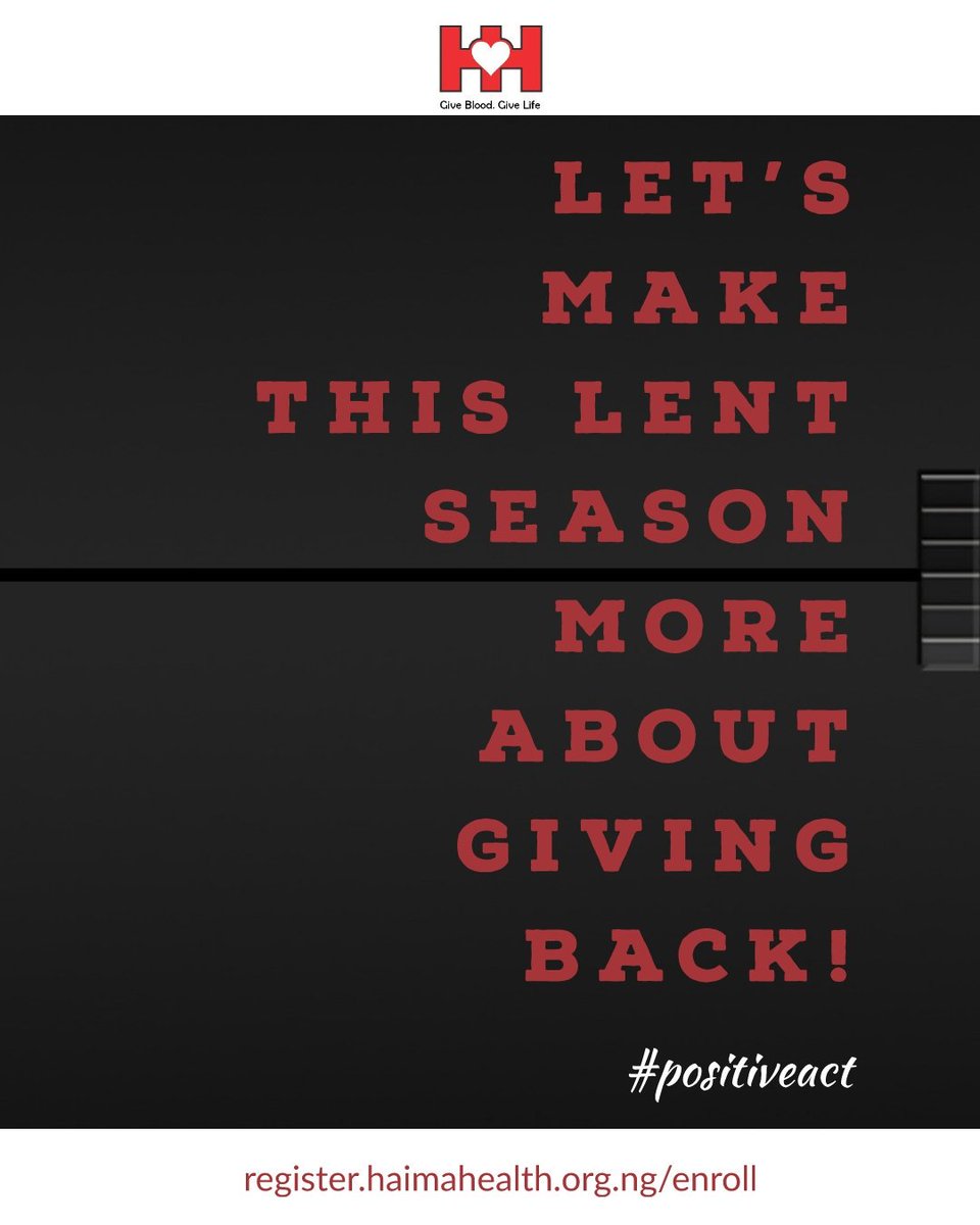 haimahealth's tweet photo. It's the start of the Lent season today. Do something positive — give blood!
Resolve to make this season be about giving up and giving back — an act that would benefit not only yourself committing to it, but also many others as well.
#ashwednesday
#lent
#positiveact
#giveblood https://t.co/UL6P7iqm4f