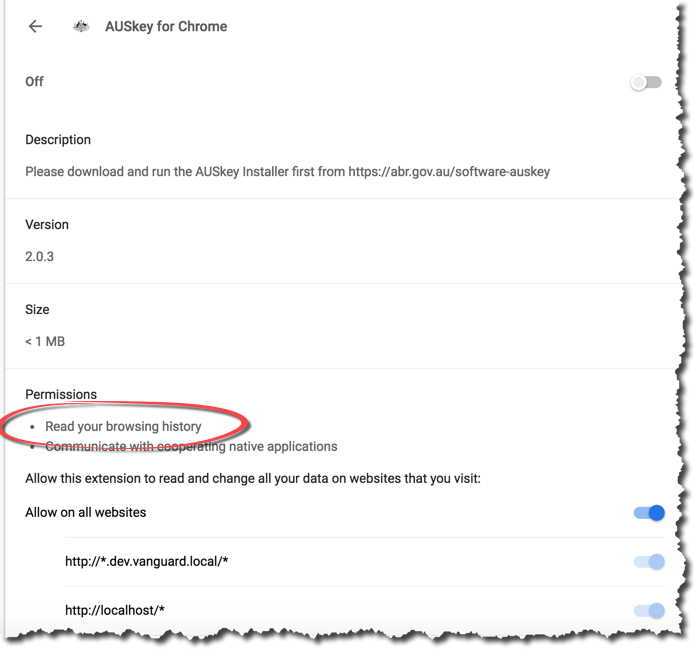 dean_budd's tweet photo. Dear @ato_gov_au, why does #AUSKey need access to my Browser History? https://t.co/W4vp0wZ1dk