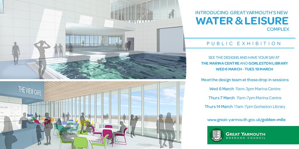 We are pleased to reveal some exciting artists impressions over the future of the Marina Leisure Centre.

For anymore feedback or if you have any questions please visit great-yarmouth.gov.uk/golden-mile

#newbeginnings #excitingtimes #haveyoursay #thecompletegym #thecompleteyou