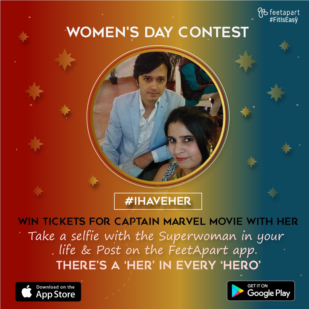 FeetApartHealth's tweet photo. #ContestAlert #WomensDay #Contest #Giveaway #FitIsEasy #CaptainMarvel
1. Download the FeetApart app.
2. Take a Selfie with the Superwoman in your life &amp; Post on the app with #IHaveHer
3. Reshare in TW &amp; Tag 3 friends.
*Win tickets to Captain Marvel Movie*
https://t.co/zAoBpXHP12 https://t.co/wBCK3eTtXw