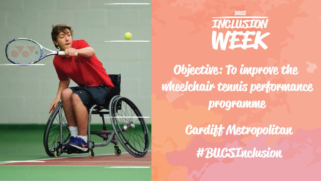 BUCSsport's tweet photo. #BUCSInclusion Week: Case Study 3
π@CMetSport
π― To develop and expand a new wheelchair tennis programme to support players wishing to compete whilst continuing their academic studies
π°Β https://t.co/6AkqjRJeeq https://t.co/Gx5ZaGZc9x