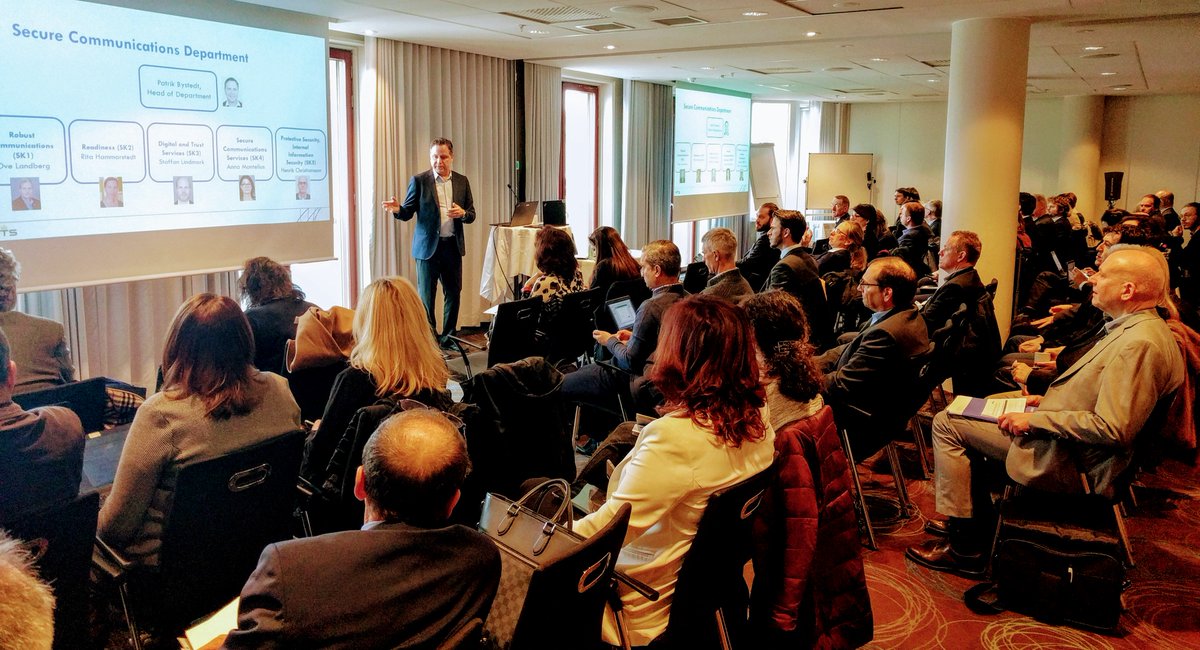 Full house at the 27th #ENISA Article 13a meeting in snow-ish Stockholm 🇸🇪 - Patrik Bystedt, head of security dpt at @PTSse, the Swedish telecom regulator, kicked off a full day of #telecomsecurity talks and discussions between telecom regulators and the sector.