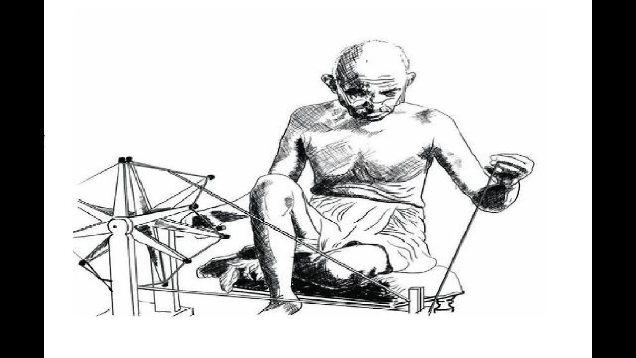 How to draw Charkha very easy  gandhi Jyanthi special drawing Spinning  wheel Drawing  YouTube