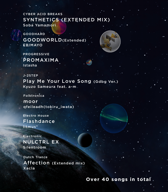 Groundbreaking
- G2R2018 COMPILATION ALBUM -

いよいよ新作アルバム「X」へのアクセスを 3/10 に解放致します。

本作品は複数のリリースを経た後、3/30 に行う全曲視聴配信＆最終リリースを以って完成致します。

個性豊かな8つの惑星を巡る宇宙空間の旅を、どうぞお楽しみに。

#GdbG