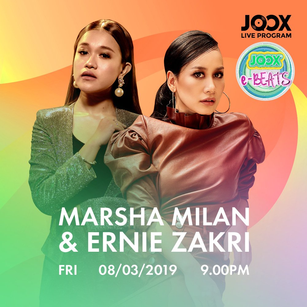 JOOXMY's tweet photo. Minggu ini, kita beri laluan kepada wanita hebat menggegarkan industri muzik tempatan. #jooxebeats menjemput @ErnieZakri &amp; @MarshaMilan! Jom sembang mengenai wanita menerajui industri muzik! Eksklusif #joox. ♀️

#jooxmy #jooxmusic #ebeats #erniezakri #InternationalWomensDay2019 https://t.co/nrRl43319f