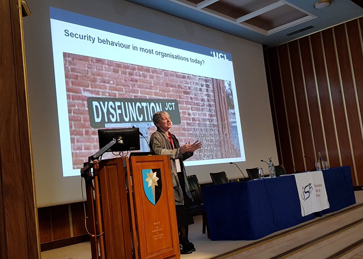 markachaplin's tweet photo. Prof Angela Sasse explaining the need for a reboot of cyber security at @securityforum UK Spring Conference in London #ISFCon A great session with lots of common sense https://t.co/cAdznbejkZ