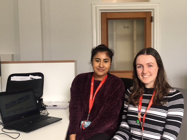 BCCApprentice's tweet photo. Let me introduce our two fantastic apprentices Jaya and Amy, they're ready to answer any #apprentice questions #askanapprentice #ApprenticeOpenDay #NAW2019 #FireItUp https://t.co/09T13WE767
