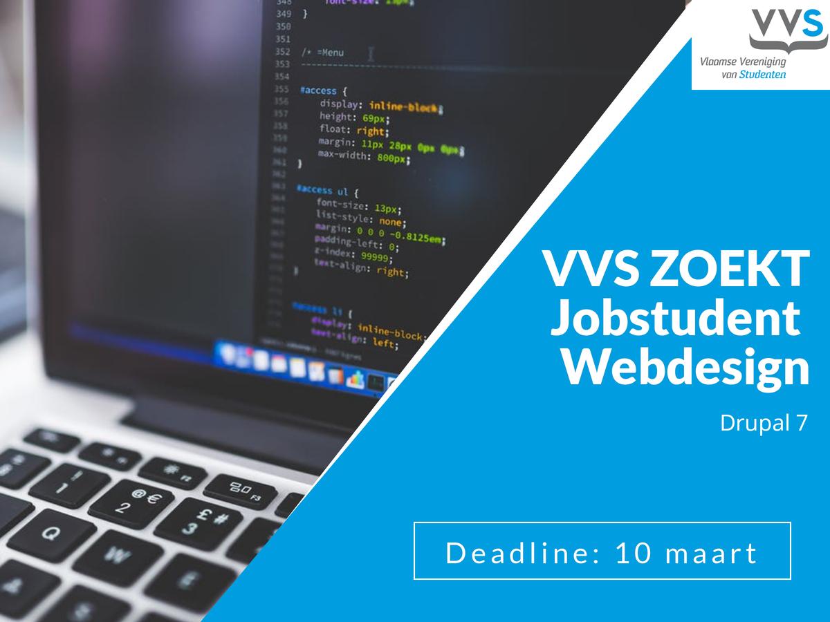 VVStudenten's tweet photo. Wij zoeken een jobstudent webdesign die onze nieuwe website wil afwerken! Aarzel niet om te solliciteren via info@vvs.ac 📲💻
 ► Check de volledige vacature: https://t.co/7ujfmmWPMI https://t.co/ZcoXLK5cR2
