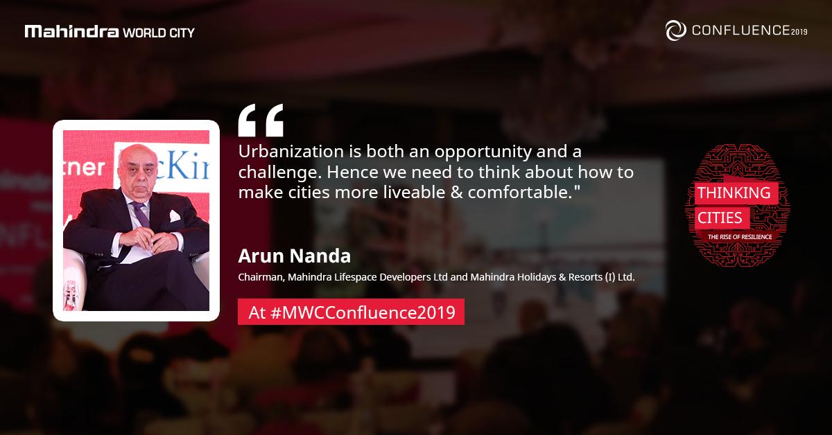 Mah_WorldCity's tweet photo. Mr. Arun Nanda, Chairman, MLDL &amp; Mahindra Holidays &amp; Resorts (I) Ltd, shared his thoughts on urbanization &amp; the need to build a viable environment for us to live. Hear him during his session at #MWCConfluence2019. #ThinkingCities
https://t.co/worqd5Pj9U https://t.co/LVdnL4H4YG