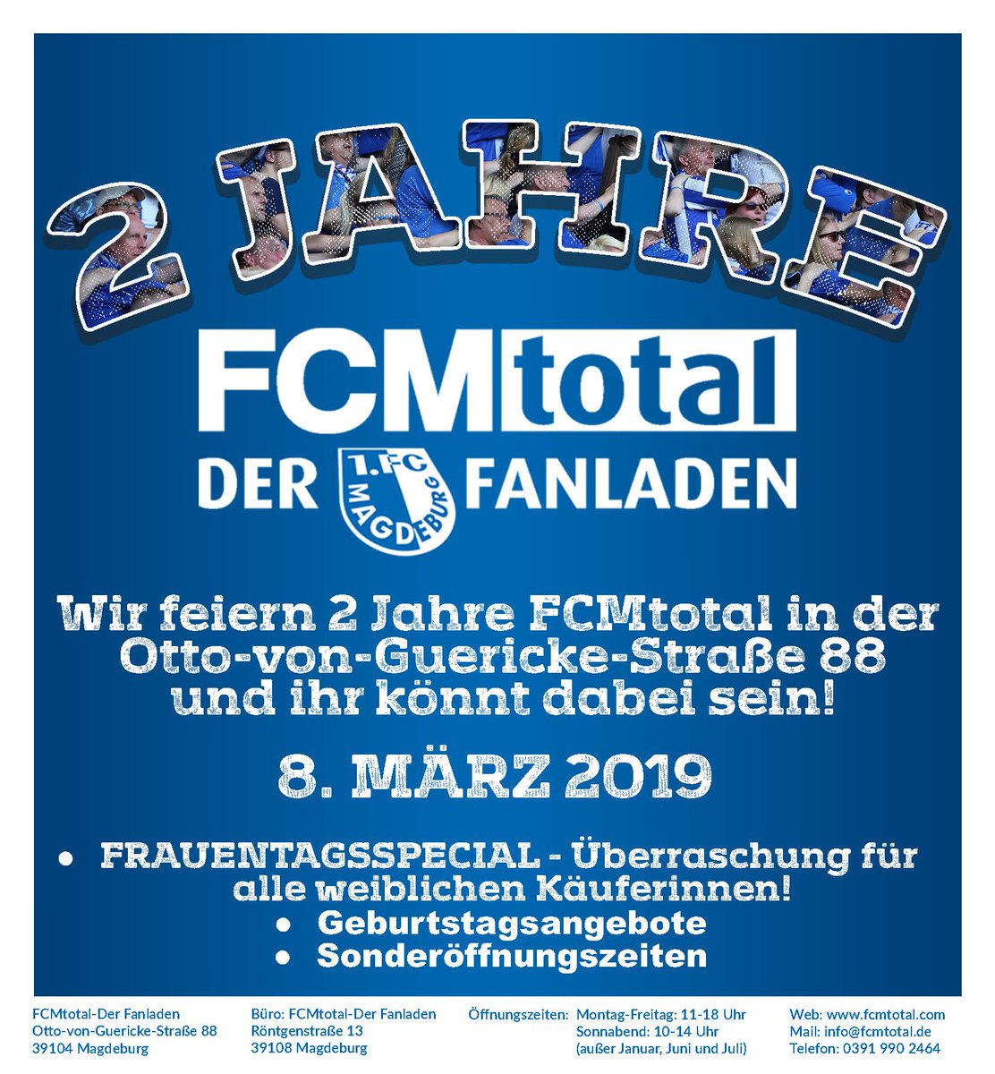 WIR WERDEN ZWEI! Kommt vorbei: Freitag, 8. März, 10-17 Uhr! #Fanladen #EINMALIMMER