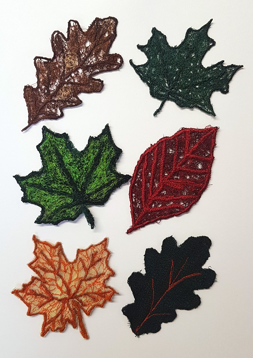 ketthighschool's tweet photo. Year 9 Textiles pupils have been busy making machine embroidered leaves using dissolvable fabric. 
We think the results are fabulous given such an unusual technique. Well done!
#needlelace #3dtextiles #gcsearttextiles https://t.co/Q4RhGaW0uA