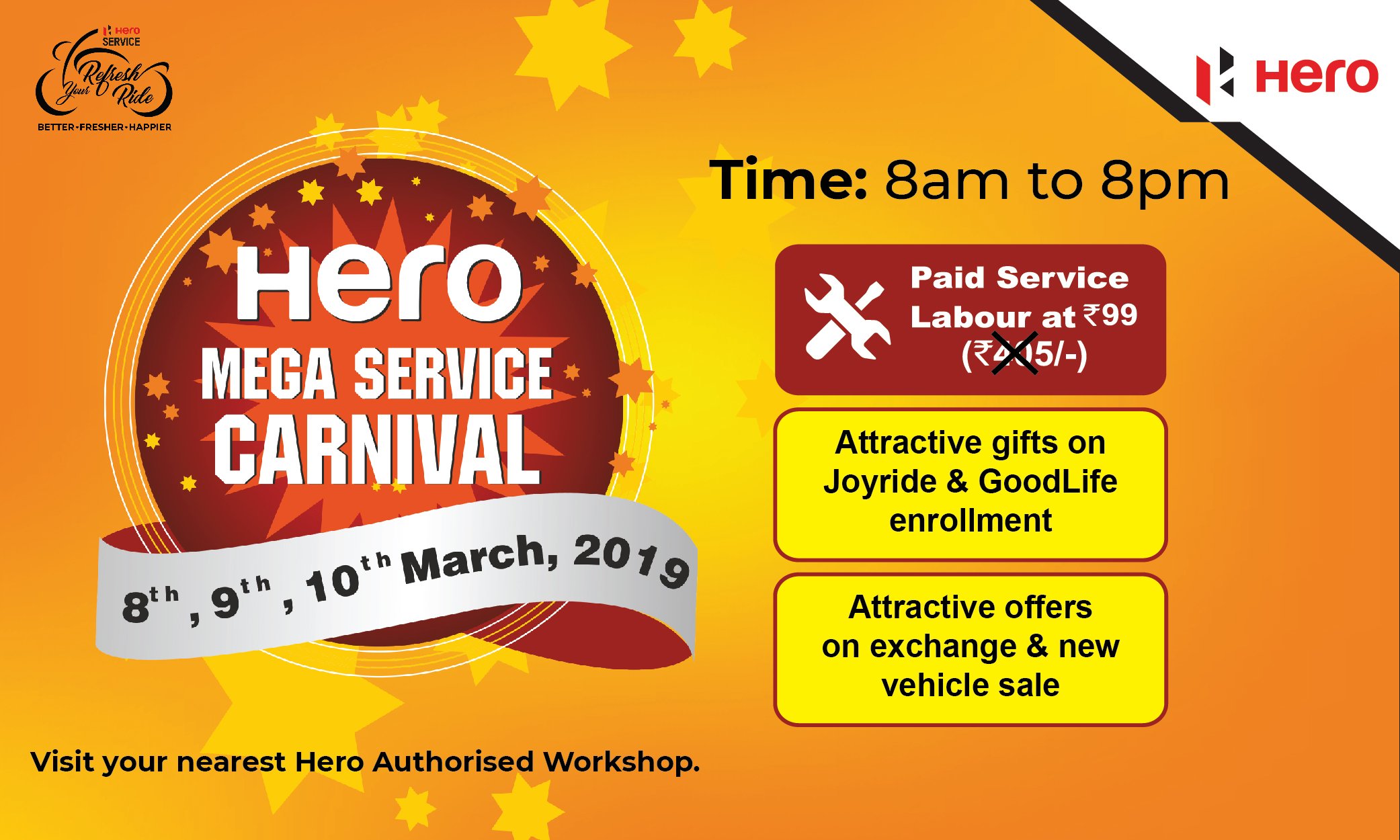 Hero MotoCorp on X We love to delight you at every step of your journey with us. Presenting Hero Mega Service Carnival an endeavor to provide the best care service for