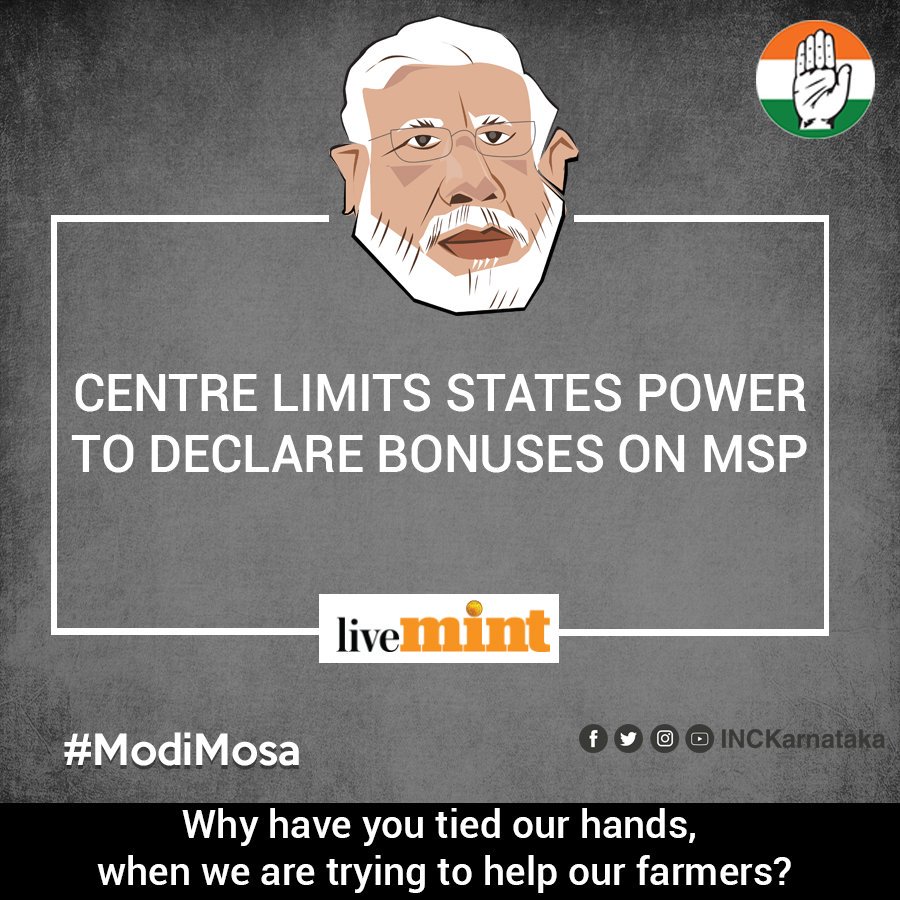IncKoratagere's tweet photo. Fact Check 10
- Centre Limits States Power To Declare Bonuses On MSP 

~ Why have you tied our hands, when we are trying to help our farmers? 
@divyaspandana
#GoBackModi
#ModiMosa https://t.co/KXj7DACVef