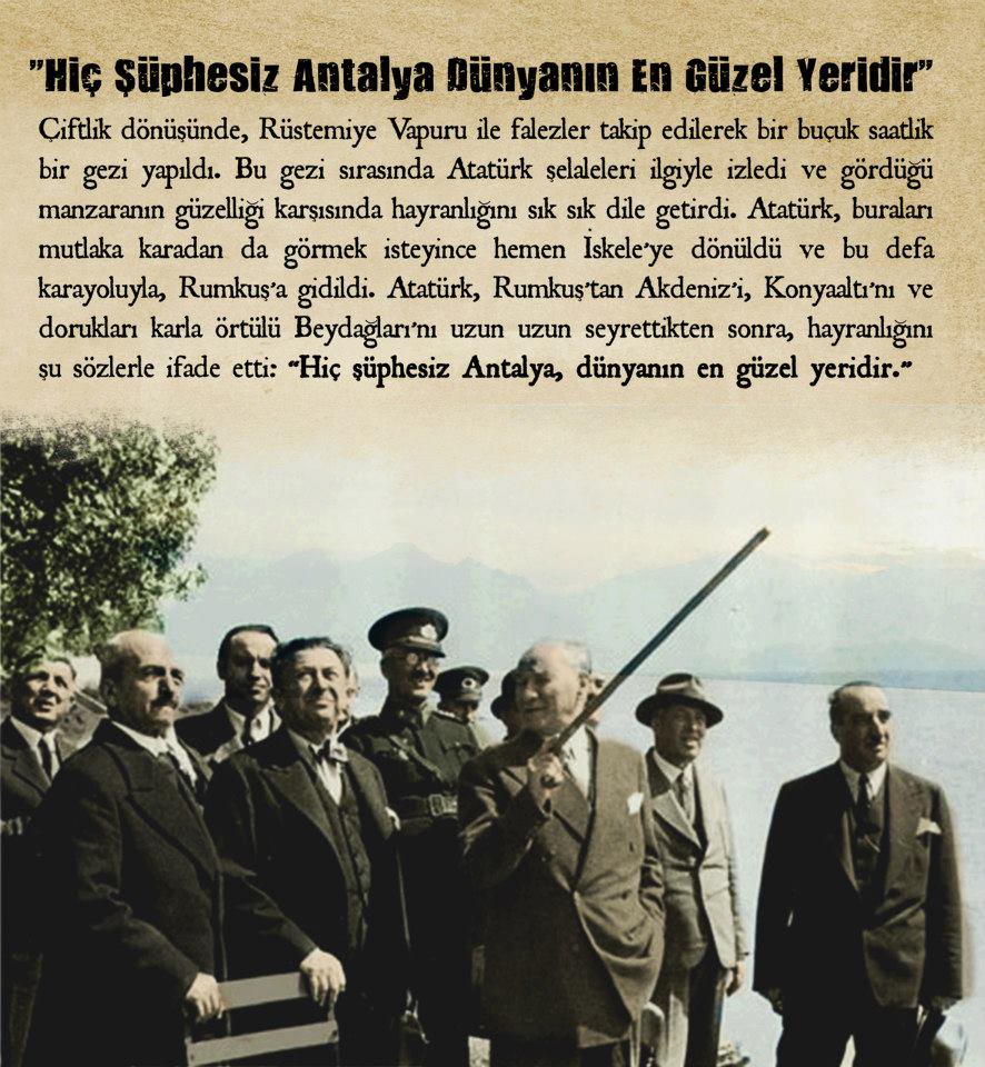 Tarih #6Mart 1930. Büyük önder Gazi Mustafa Kemal Atatürk Antalya’ya geldi.