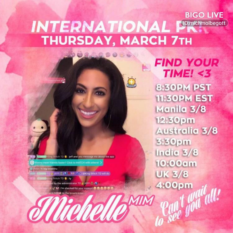 Come and see Michelle ᴹᴵᴹ's LIVE in #BIGOLIVE  
bigo.tv/sid/2119809802…