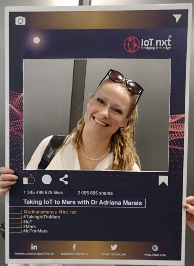 adrianamarais's tweet photo. Great to be here @iot_nxt, Centurion this morning 😊 Developments in #IoT are crucial to sustainable living on Earth &amp; beyond. #ProudlyHuman #ToMars #IoT #ResourceManagement @iotnic @iot_nxt @SAPAfrica https://t.co/BK5iiiUPen
