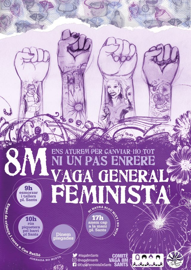 Bon dia, a Sants #CapALaVagaFeminista #VagaFeminista8M #8M #8M2019 #VagaGeneralFeminista