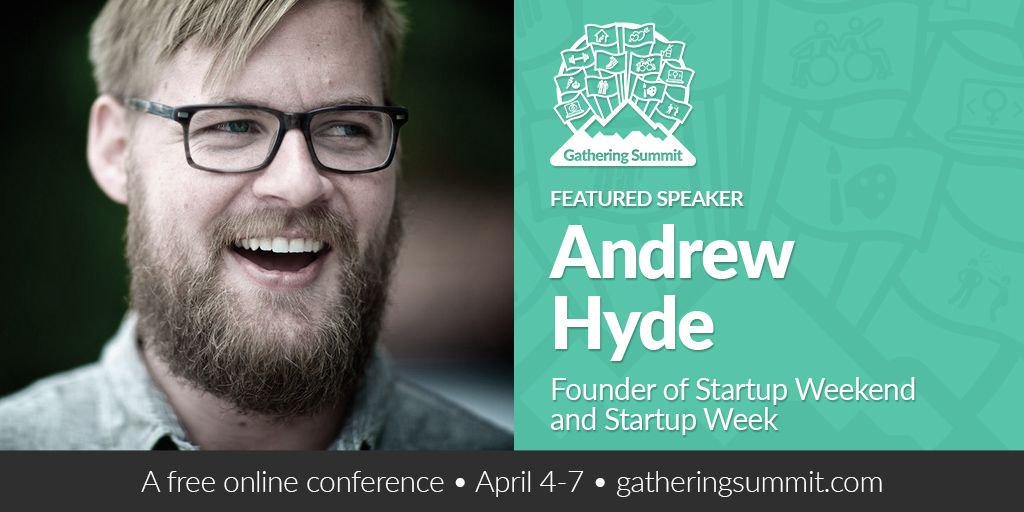 GatheringLab's tweet photo. How did @andrewhyde build a global network of volunteer-led city-wide conferences with @startupweek? 

Learn more at @gatheringsummit, April 4-7! 

https://t.co/PL4BKX2U5p https://t.co/41UG3E2RYK