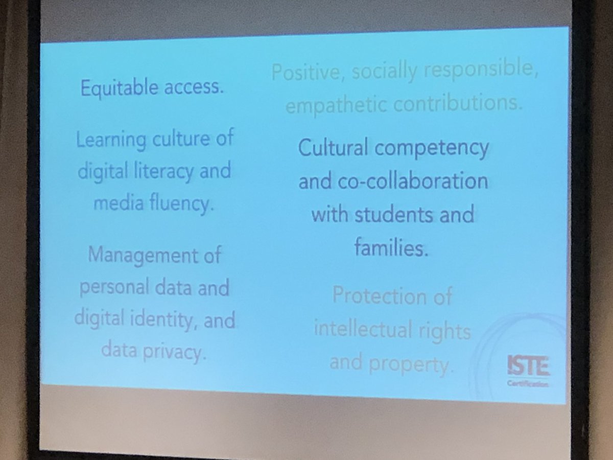mrking_kinder's tweet photo. Digital Citizenship! Very important topic on the first day of #ISTEcert ... thanks team and @jdungan and @teachwatts https://t.co/5HrNv9oe4b