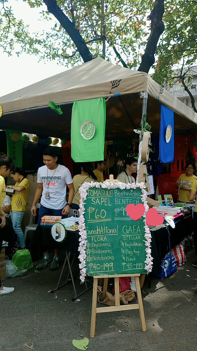 ustgaea's tweet photo. DAY 2 of ENTREP BAZAAR!!  😍😍 catch us here in the TYK parking lot and see our products in person 💚 https://t.co/2U85f0Wfzy