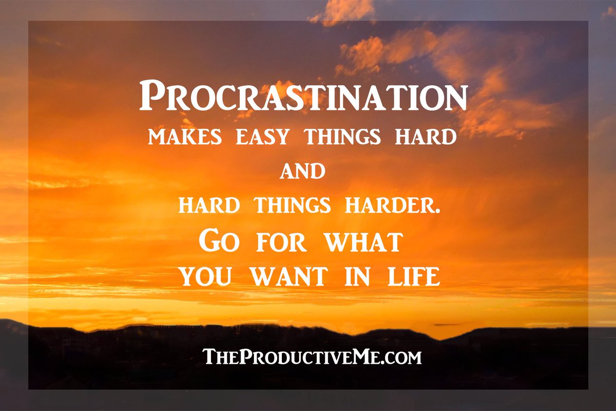 LocalBusinessOn's tweet photo. Procrastination makes easy things hard and hard things harder.
Go for what you want in life! https://t.co/lnwTC2Ew8N