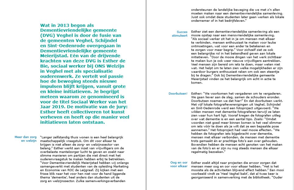 EstherDeBie's tweet photo. Preview artikel uit Trendboek @wijzijnzet over @dvgmeierijstad: wat gebeurt er lokaal mbt #dementievriendelijk samenleven, ter inspiratie & kennisuitwisseling. #oogenoorhebbenvoorelkaar, #elkaarversterken #samenschouderseronder #begripcreëren #verbinden #meedoen #meetellen https://t.co/2pzs6xWVO8