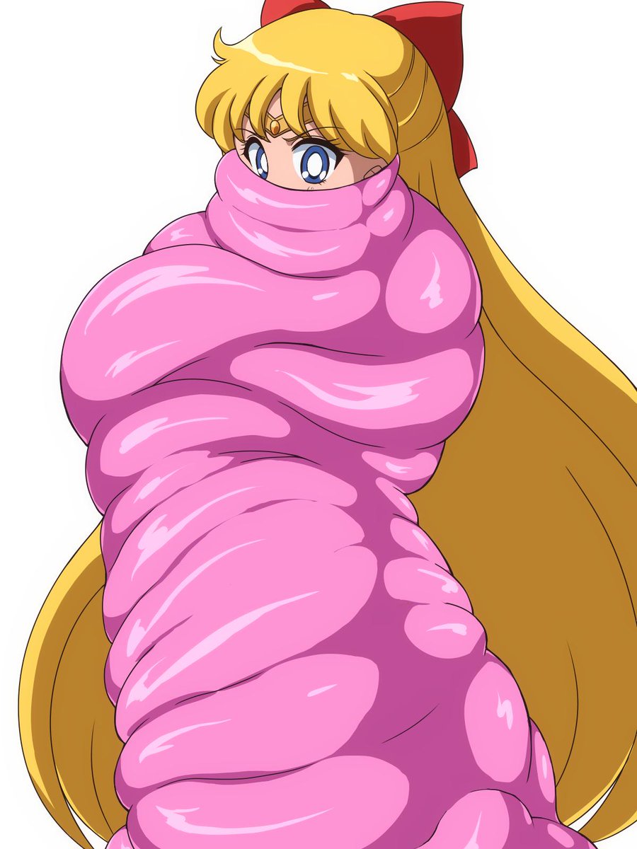 ねり飴のような物体で拘束されるセーラーヴィーナス 