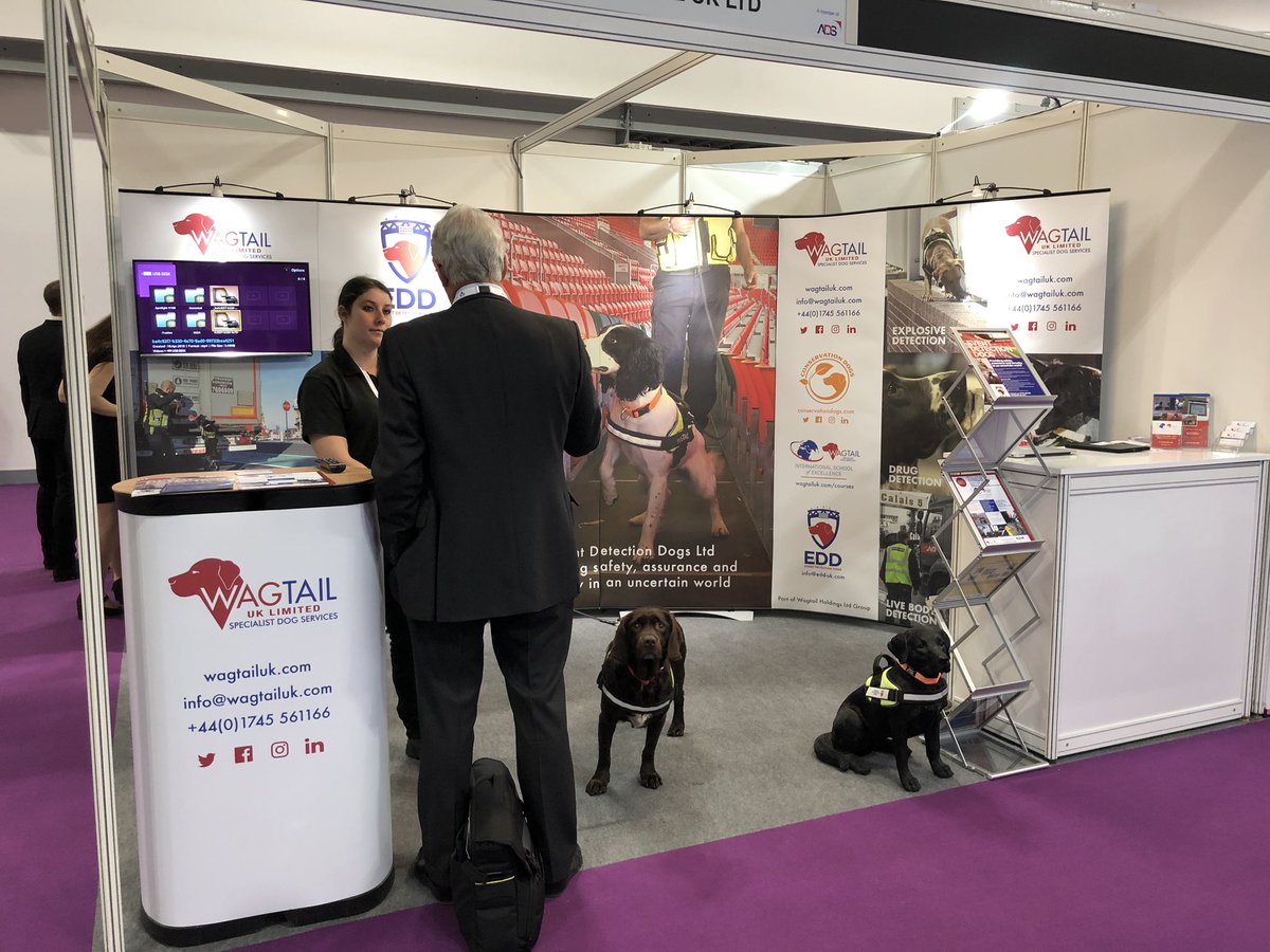 WagtailUK_dogs's tweet photo. Day 2 of Home Office Security & Policing Event at Farnborough. We’re on Stand B16, come & say hello to the team & our explosive detection dog ‘Orie’ #BorderForce #SecurityAndPolicing #Partnership #BorderSecurity #SecuringBorders #snifferdogs @ADSgroupUK @ukhomeoffice https://t.co/0vpoNLCeaF