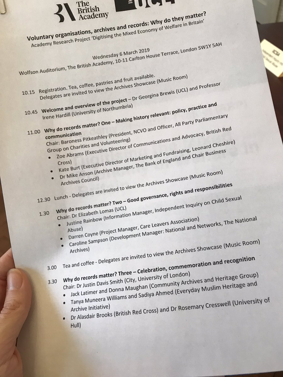 mirraproject's tweet photo. Looks like a great programme for #volsecarchives great speakers, great panels. We’re up at 1.30, panel with @CareLeavers chaired by @mirraproject co-investigator Elizabeth Lomas from @UCLDIS #ucldis https://t.co/szrCgOxkpb